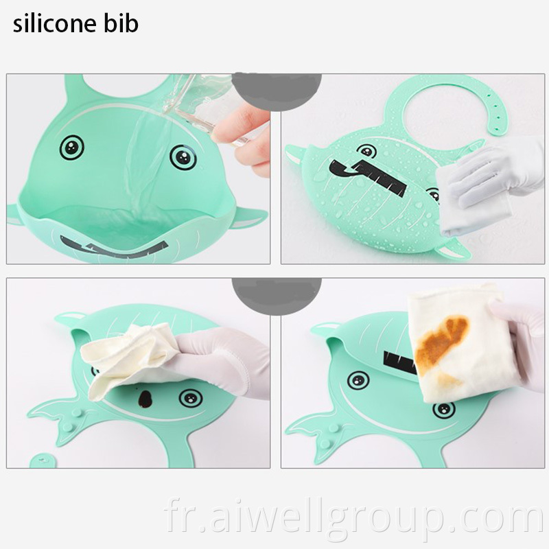 Cartoon Whale Silicone Bib